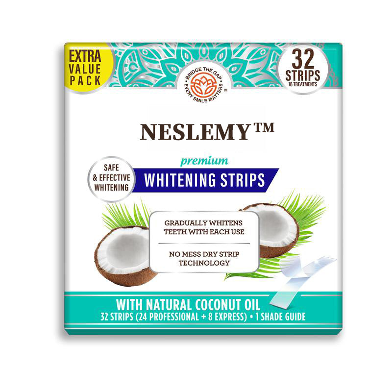 NESLEMY Teeth Whitening Strips - 16-Day Treatment with Non-Slip, Dry Strip Technology - Whitening Designed with Care for a Brighter Smile